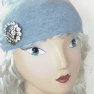 1950s Rhinestones Circle Brooch Vintage Mid Century Collar Hat Blouse Clutch